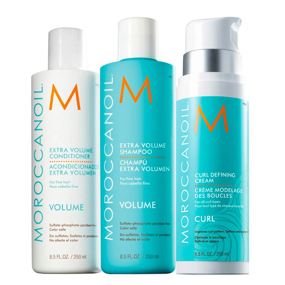 Moroccanoil Kit4 Volume Shampoo Balsamo e Crema per capelli fini e ricci |  Hair Gallery