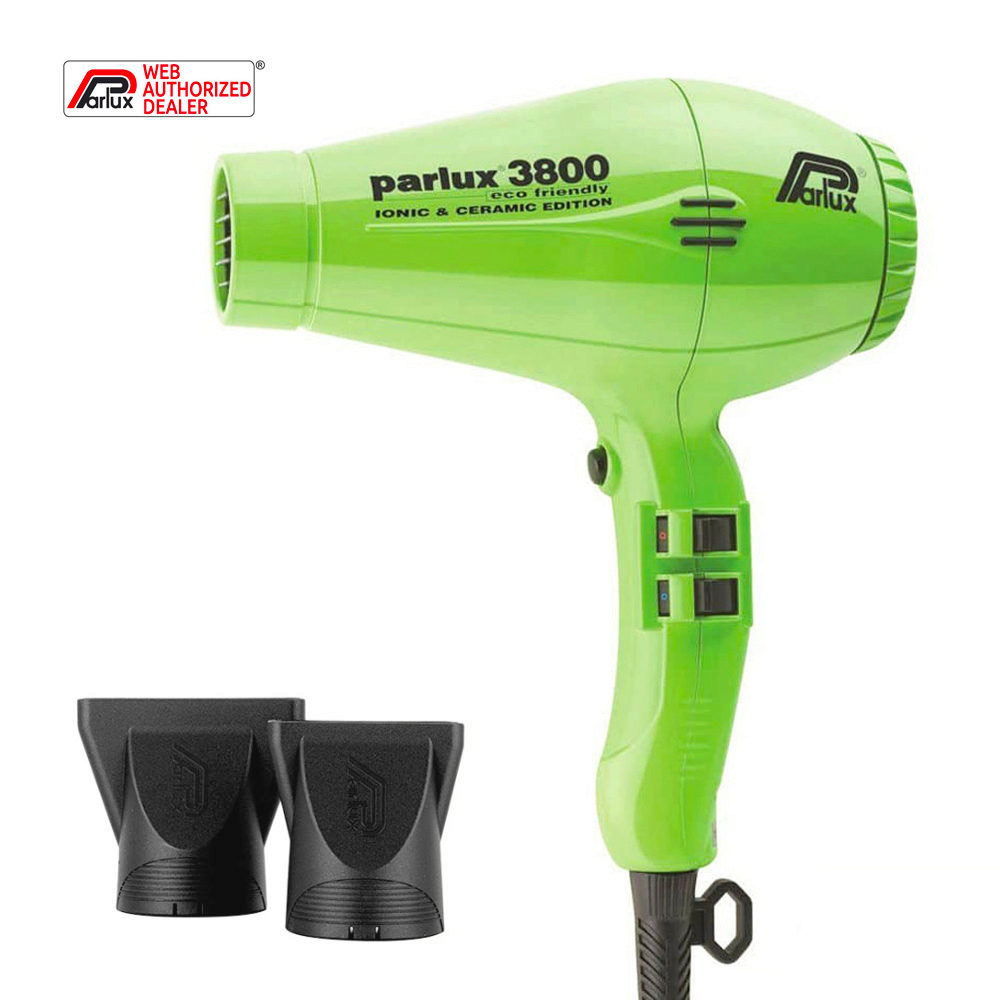 Parlux 3800 EcoFriendly Ionic & Ceramic - asciugacapelli professionale  verde | Hair Gallery