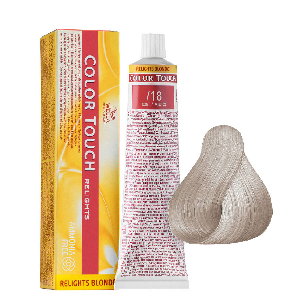 Wella Color Touch Relights Blonde /18 Cenere perla 60ml - colore semi  permanente senza ammoniaca | Hair Gallery