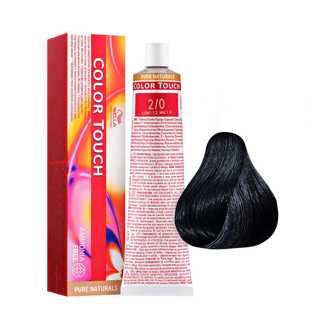 Wella Color Touch Pure Naturals 2/0 Nero 60ml - colore semipermanente senza  ammoniaca | Hair Gallery
