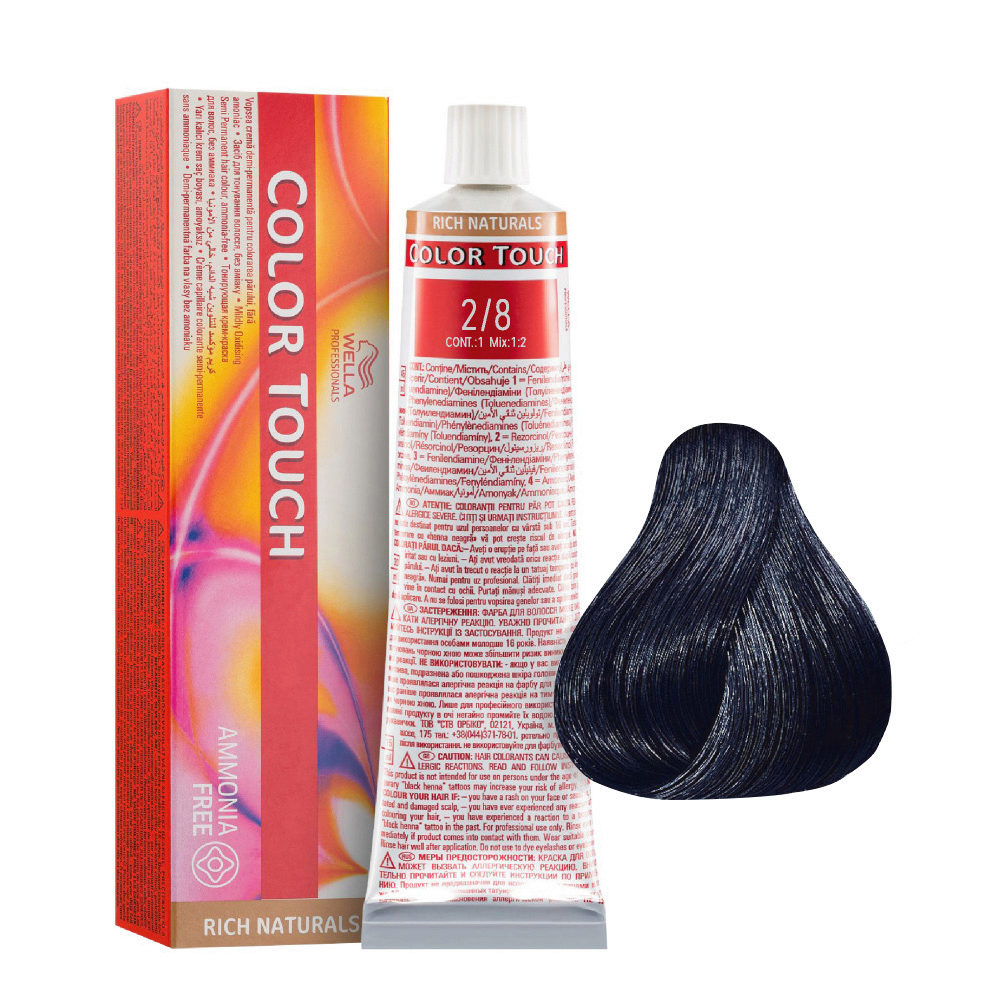 Wella Color Touch Rich Naturals 2/8 Nero Blu 60ml - colore semi permanente  senza ammoniaca | Hair Gallery