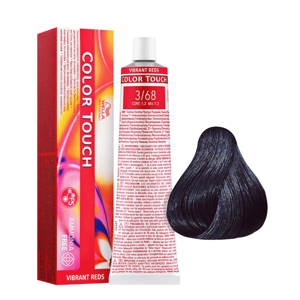 Wella Color Touch Vibrant Reds 3/68 Castano Scuro Viola Bluette 60ml -  colore semi permanente senza ammoniaca | Hair Gallery