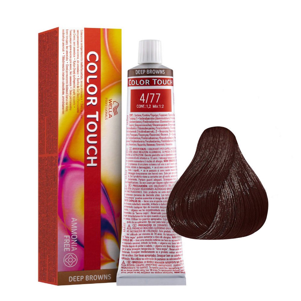 Wella Color Touch Deep Browns 4/77 Castano Medio Sabbia Intenso 60ml -  colore semipermanente senza ammoniaca | Hair Gallery