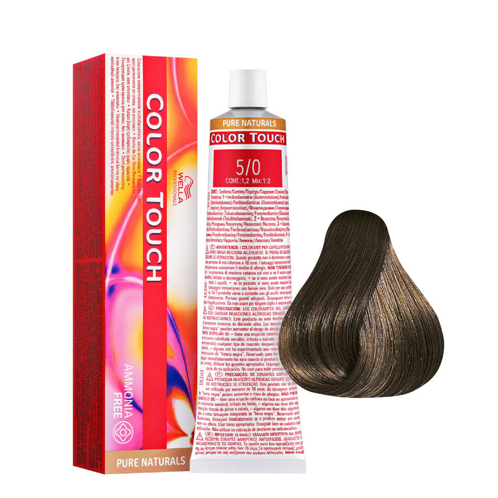 Wella Color Touch Pure Naturals 5/0 Castano Chiaro 60ml - colore semi  permanente senza ammoniaca | Hair Gallery