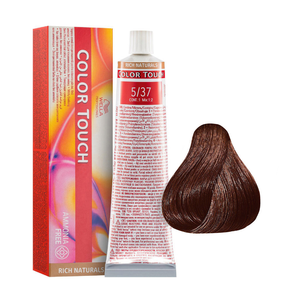 Wella Color Touch Rich Naturals 5/37 Castano Chiaro Dorato Sabbia 60ml -  colore semi permanente senza ammoniaca | Hair Gallery