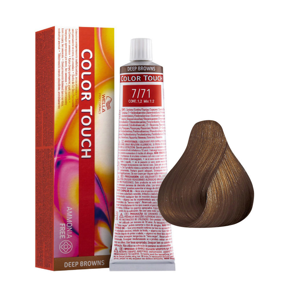 Wella Color Touch Deep Browns 7/71 Biondo Medio Sabbia Cenere 60ml - colore  semipermanente senza ammoniaca | Hair Gallery