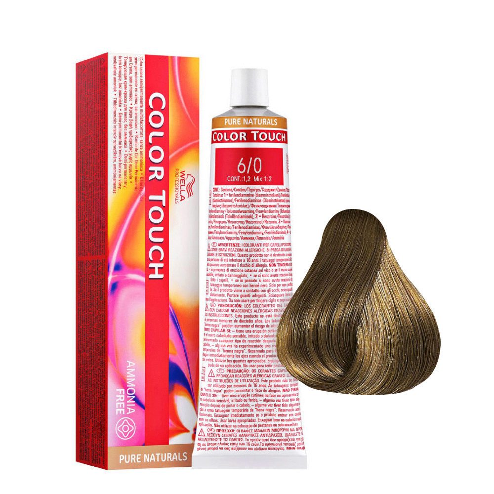 Wella Color Touch Pure Naturals 6/0 Biondo Scuro 60ml - colore semi  permanente senza ammoniaca | Hair Gallery