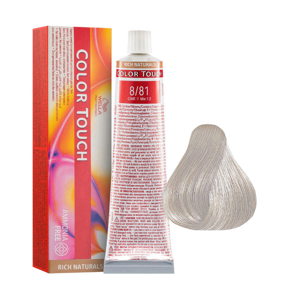 Wella Color Touch Rich Naturals 8/81 Biondo Chiaro Grigio 60ml - colore  semi permanente senza ammoniaca | Hair Gallery