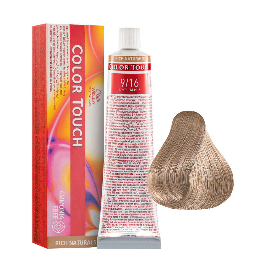 Wella Color Touch Rich Naturals 9/16 Biondo Chiarissimo Cenere Violetto  60ml - colore semi permanente senza ammoniaca | Hair Gallery