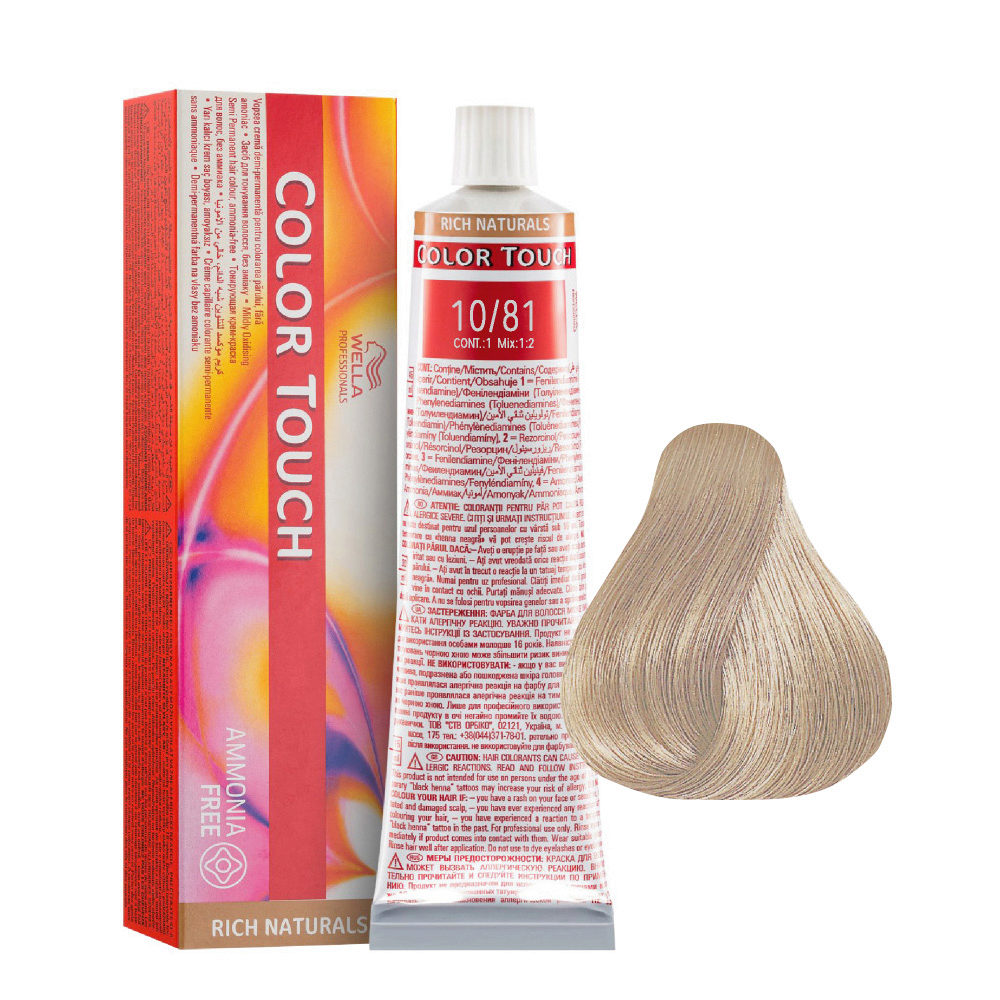 10/81 Biondo Platino Perla Cenere Wella Color Touch Rich Naturals senza  ammoniaca 60ml | Hair Gallery
