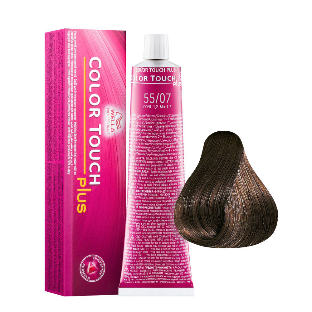 Wella Color Touch Plus 55/07 Castano Chiaro Intenso Naturale Sabbia 60ml -  colore demi-permanente | Hair Gallery