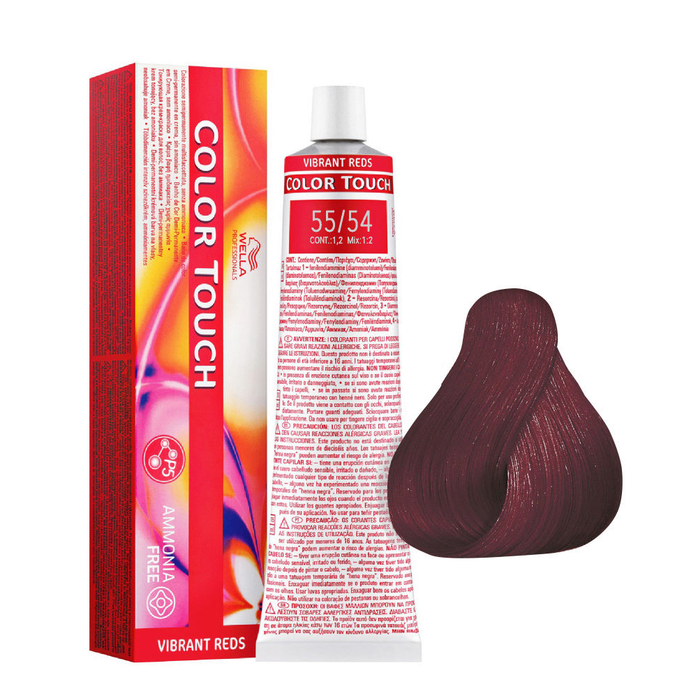 Wella Color Touch Vibrant Reds 55/54 Castagna 60ml - colore semi permanente  senza ammoniaca | Hair Gallery