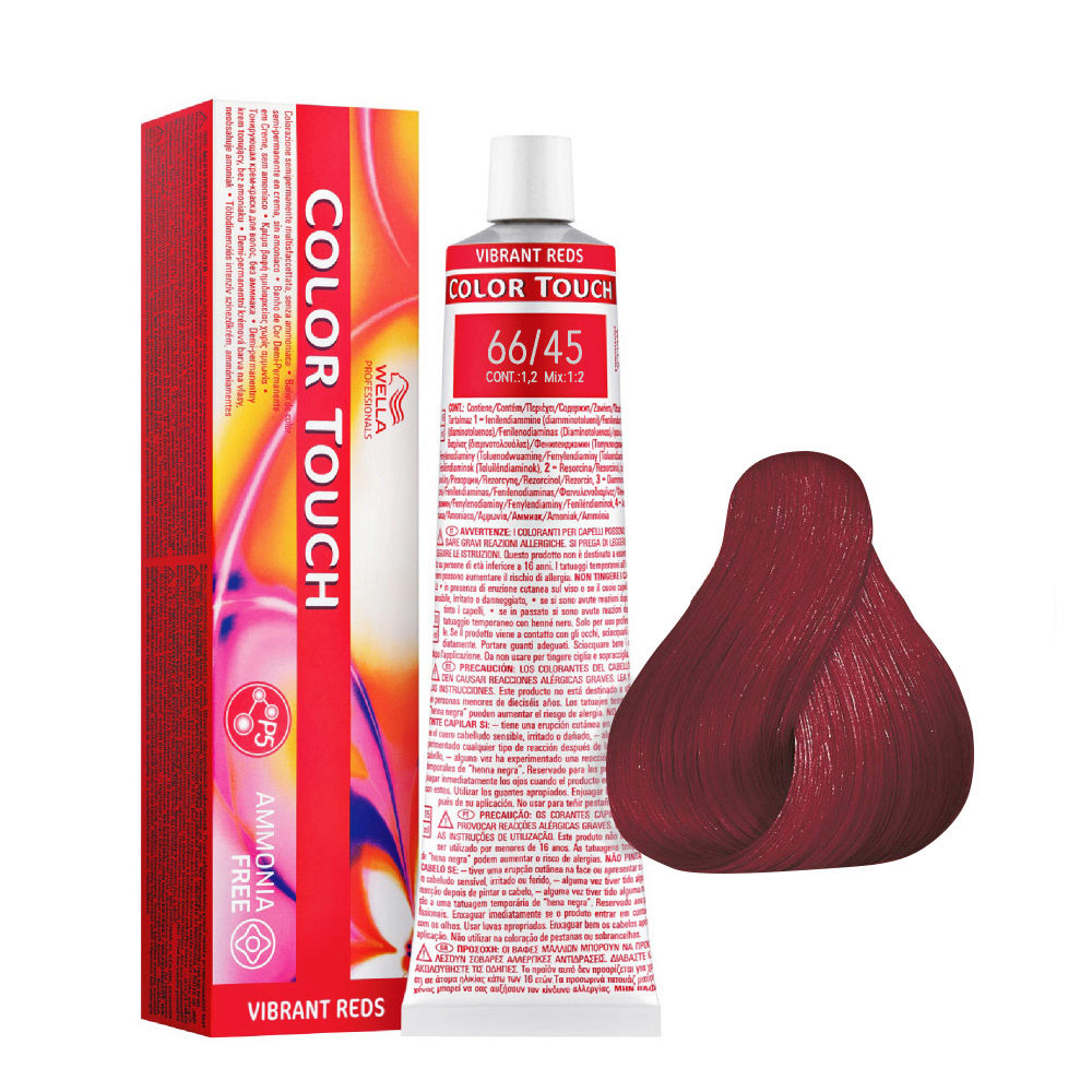 Wella Color Touch Vibrant Reds 66/45 Biondo Scuro Intenso Rame Mogano 60ml  - colore semi permanente senza ammoniaca | Hair Gallery