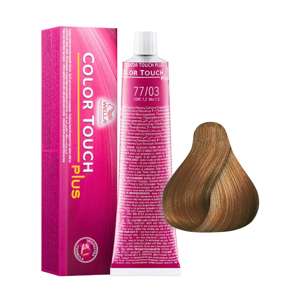 Wella Color Touch Plus 77/03 Biondo Medio Intenso Naturale Dorato 60ml -  colore demi-permanente | Hair Gallery