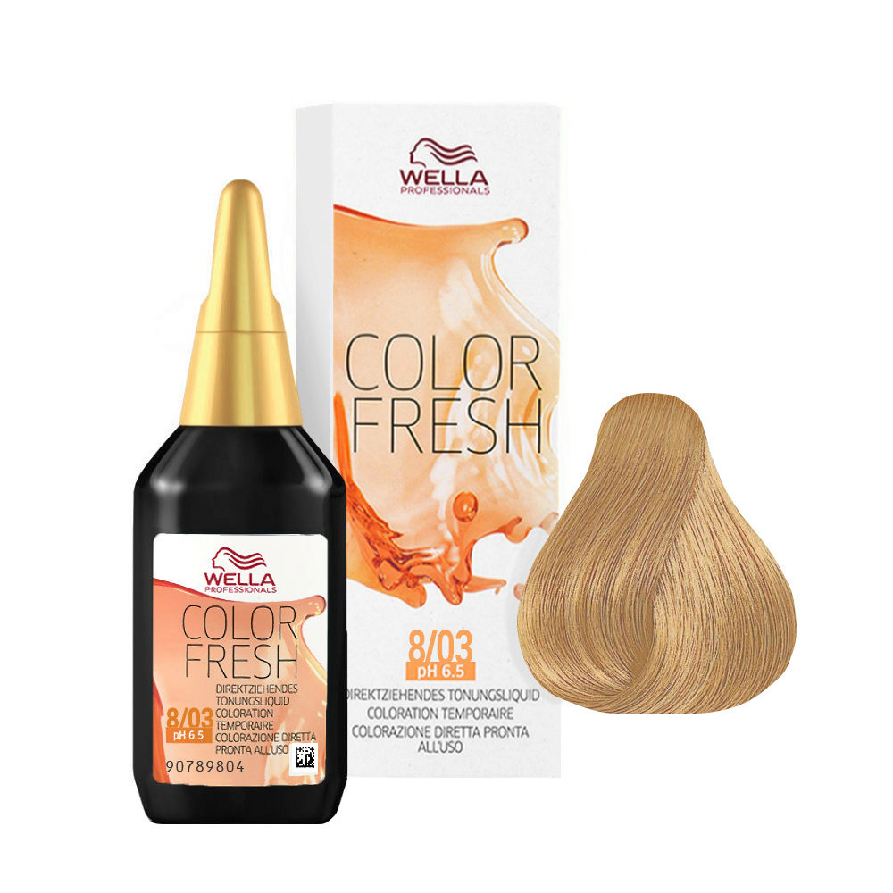 Wella Color Fresh 75 ml. 8/03 Biondo Chiaro Intenso Naturale Dorato | Hair  Gallery