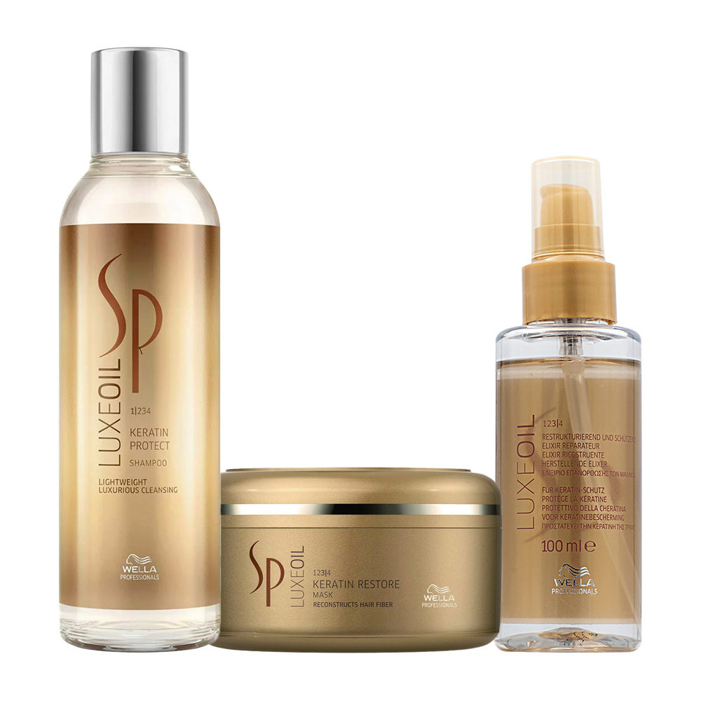 Wella SP Luxe Oil Keratine Protect Shampoo 200ml Restore Mask 150ml  Reconstructive Elixir 100ml | Hair Gallery