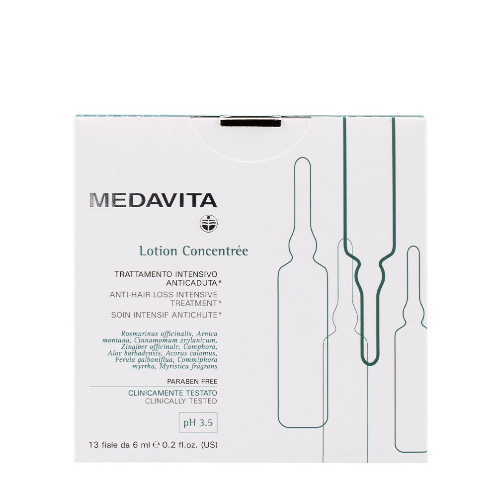 Medavita Cute Lotion Concentrée Anti Hair Loss Intensive Treatment 13x6ml -  trattamento intensivo anticaduta pH 3.5 | Hair Gallery
