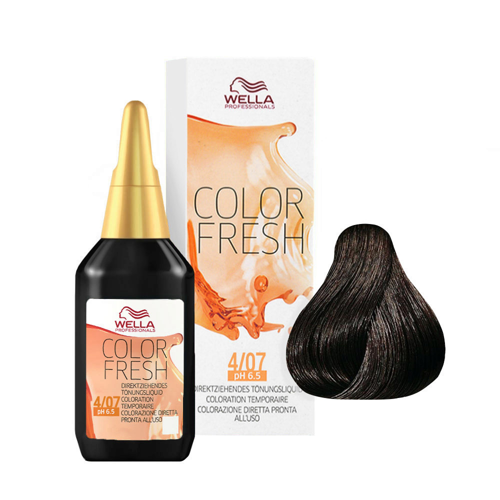 Wella Color Fresh 4/07 Castano Medio Naturale Sabbia 75ml - riflessante  diretto senza ammoniaca | Hair Gallery