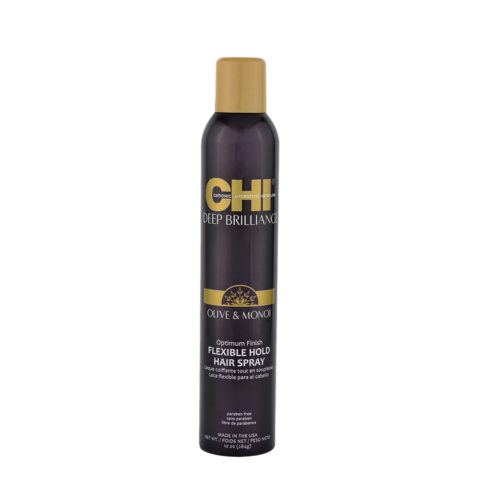 Deep Brilliance Olive & Monoi Flexible Hold Hairspray 284gr - lacca lucidante