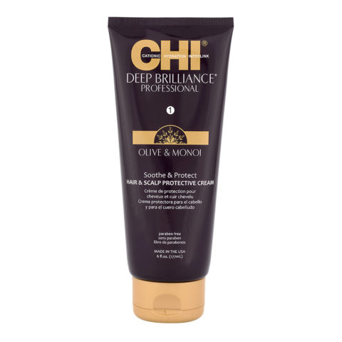 Deep Brilliance Olive & Monoi Soothe & Protect Cream 177ml - crema protettiva cuoio capelluto e capelli