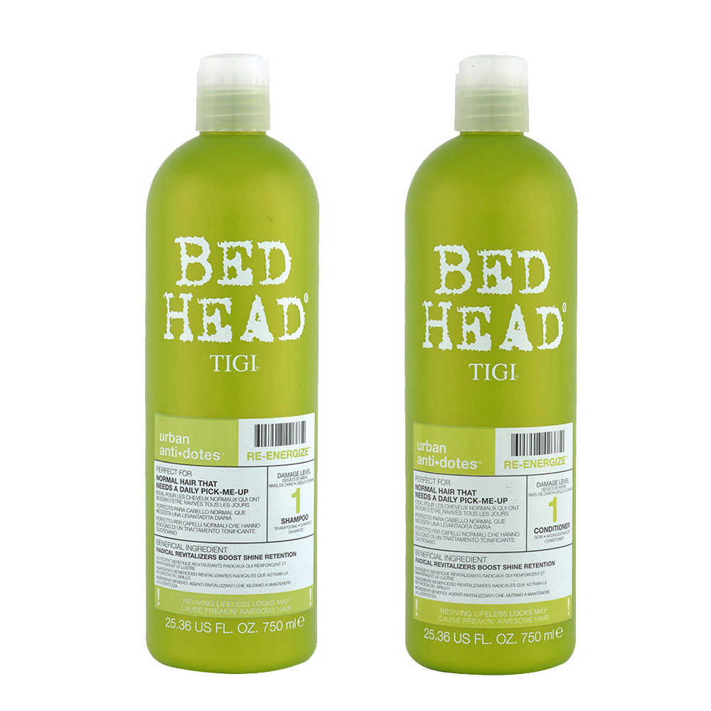 Tigi Urban Antidotes Re-Energize Level 1 Shampoo 750ml Conditioner 750ml |  Hair Gallery