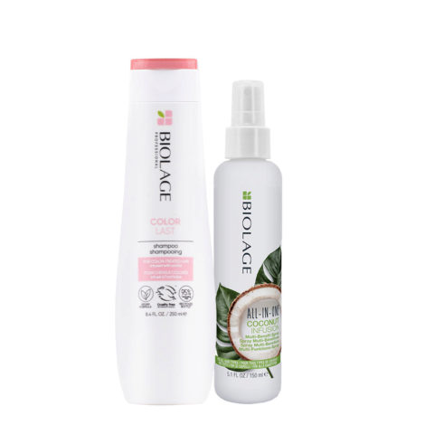 Biolage Colorlast Shampoo 250ml Conditioner 200ml e All In One Coconut  Spray 150ml | Hair Gallery