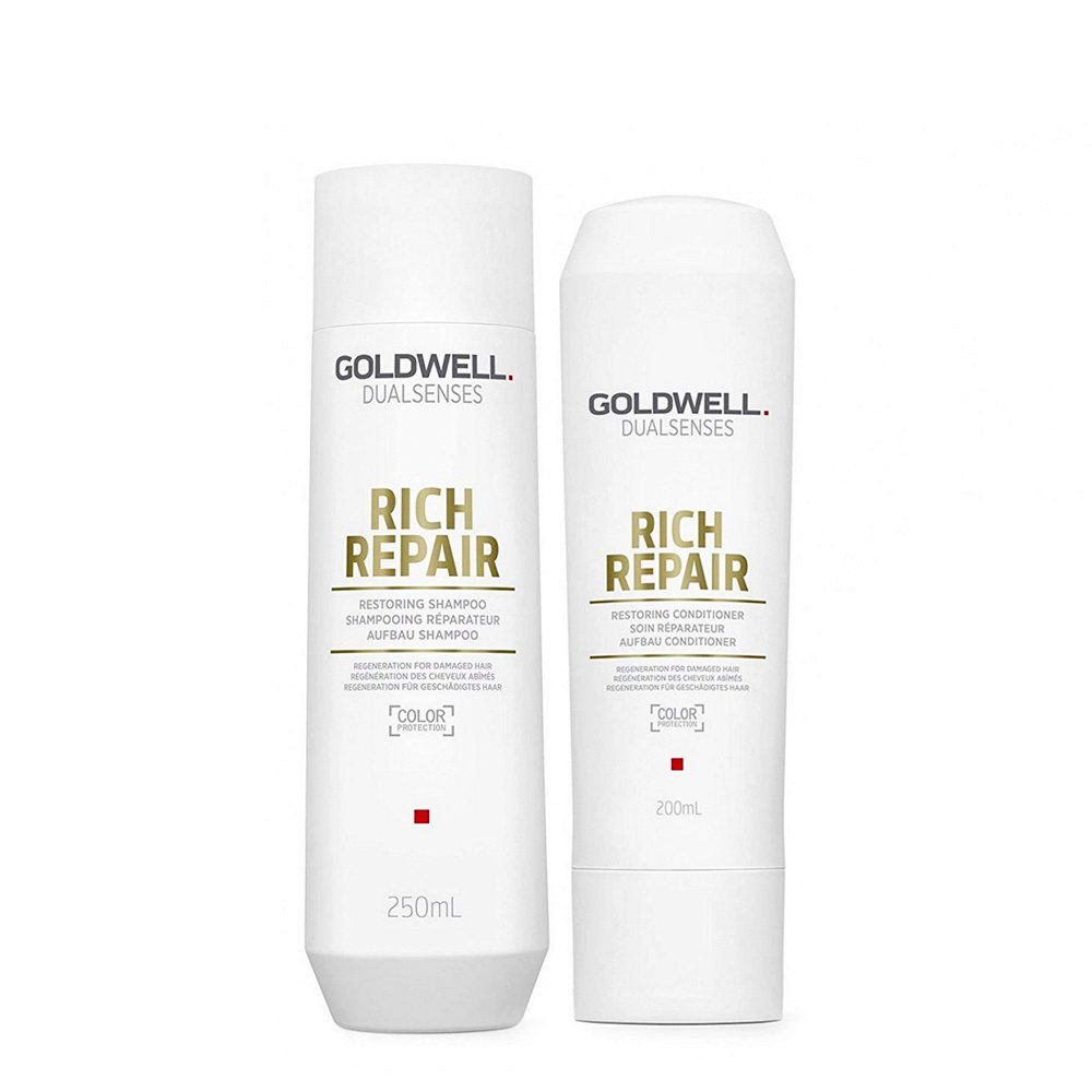 Goldwell rich repair Shampoo 250ml e Balsamo 200ml Ristrutturante capelli  danneggiati | Hair Gallery