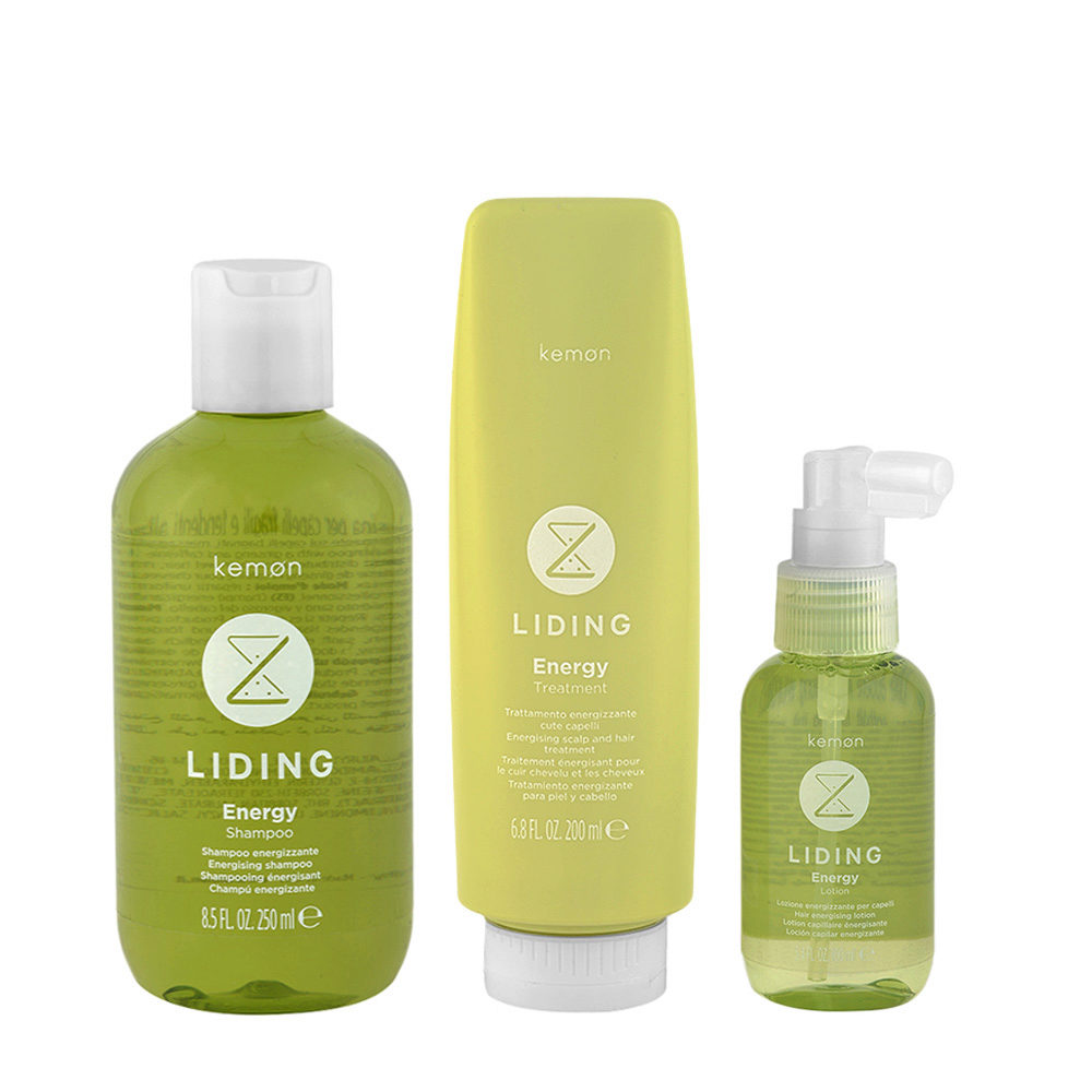 Kemon Liding Energy Shampoo 250ml Maschera 200ml Siero 100ml Anticaduta  Energizzanti | Hair Gallery