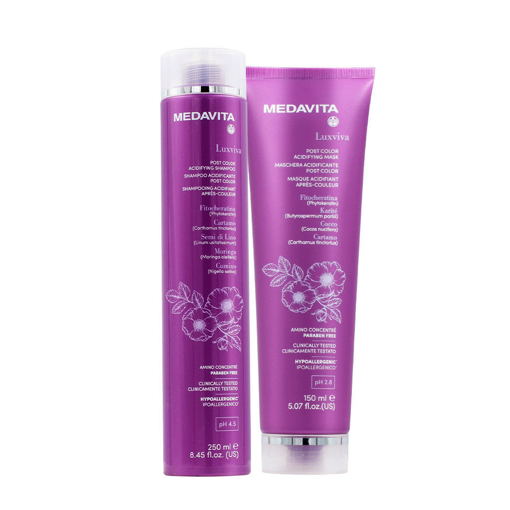 Medavita Luxviva Shampoo per capelli colorati 250ml e Maschera 150ml | Hair  Gallery