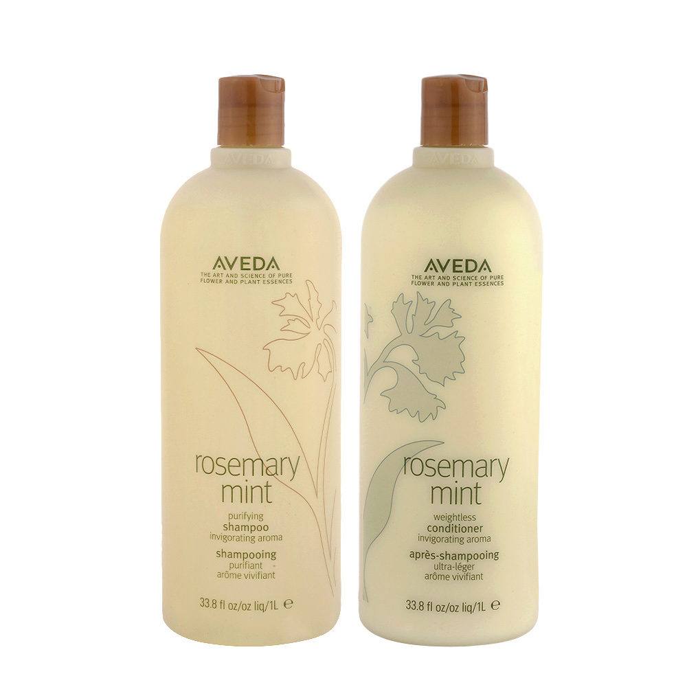 Aveda Rosemary mint shampoo purificante 1000ml e Balsamo Idratante 1000ml |  Hair Gallery
