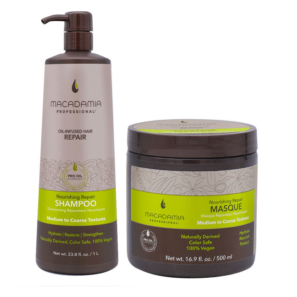 Macadamia Set Capelli Rovinati Shampoo 1000ml e Maschera 500ml | Hair  Gallery
