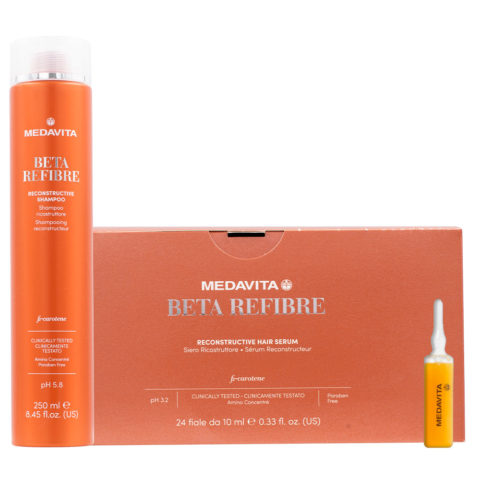 Lunghezze Beta Refibre Reconstructive Shampoo 250ml  Hair Serum 24x10 ml