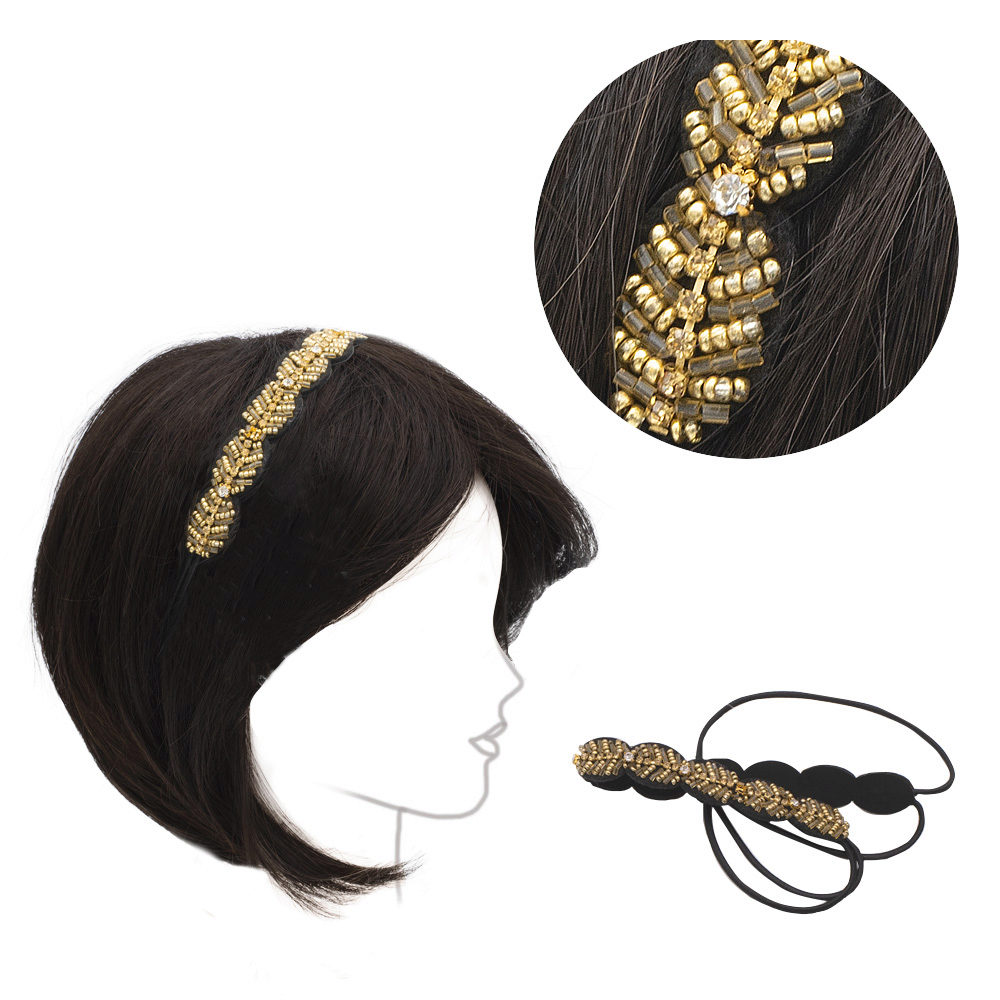 VIAHERMADA Fascia per Capelli Elasticizzata con Perline e Strass | Hair  Gallery