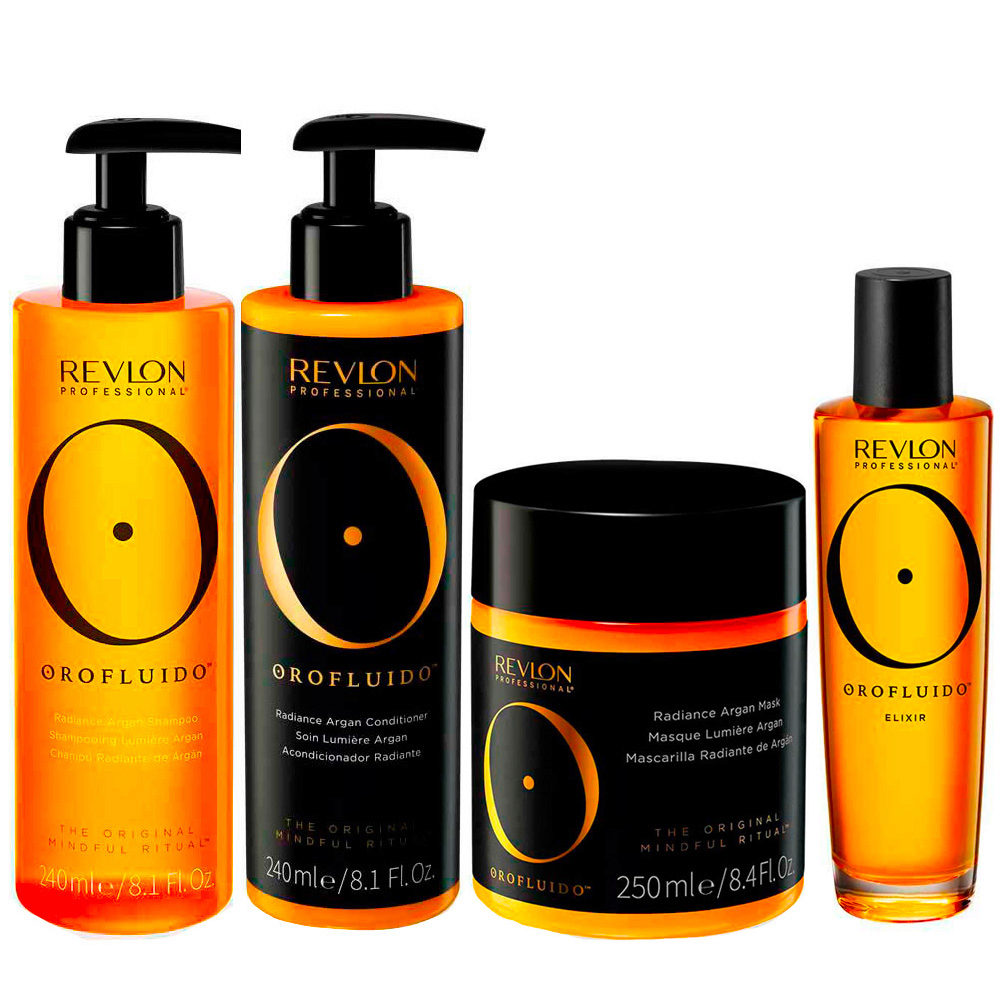 Orofluido The Original Mindful Ritual Radiance Argan Shampoo 250ml  Conditioner 240ml Mask 250ml Oil 100ml | Hair Gallery