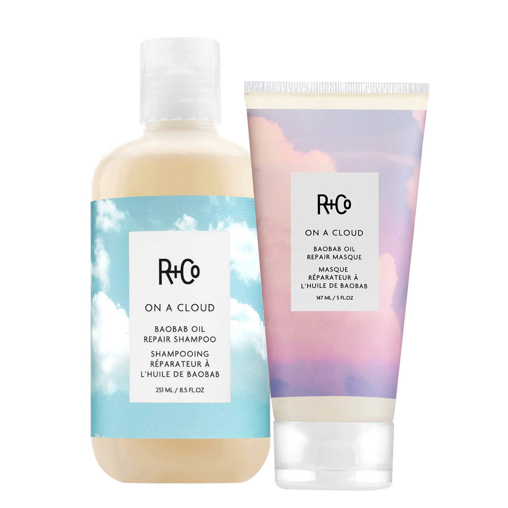 R+Co On A Cloud Baobab Oil Repair Shampoo 251ml Masque 147ml | Hair Gallery