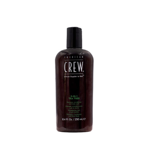 American Crew Tea Tree 3 in 1 Shampoo Conditioner and Body Wash 250ml - shampoo, balsamo e bagnoschiuma